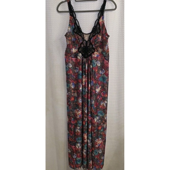 Other - Vintage Vandemere Multicolor Floral Silky Satin‎ Nightgown Medium EXCELLENT